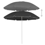 vidaXL Umbrelă de soare de grădină, stâlp din oțel, antracit, 180 cm vidaXL Umbrelă de soare de grădină, stâlp din oțel, antracit, 180 cm