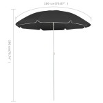 vidaXL Umbrelă de soare de grădină, stâlp din oțel, antracit, 180 cm vidaXL Umbrelă de soare de grădină, stâlp din oțel, antracit, 180 cm