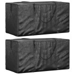 vidaXL Genți depozitare perne, 2 buc., negru, 150x75x75 cm polietilenă vidaXL Genți depozitare perne, 2 buc., negru, 150x75x75 cm polietilenă