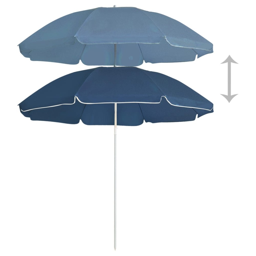 vidaXL Umbrelă de soare de grădină, stâlp din oțel, albastru, 180 cm