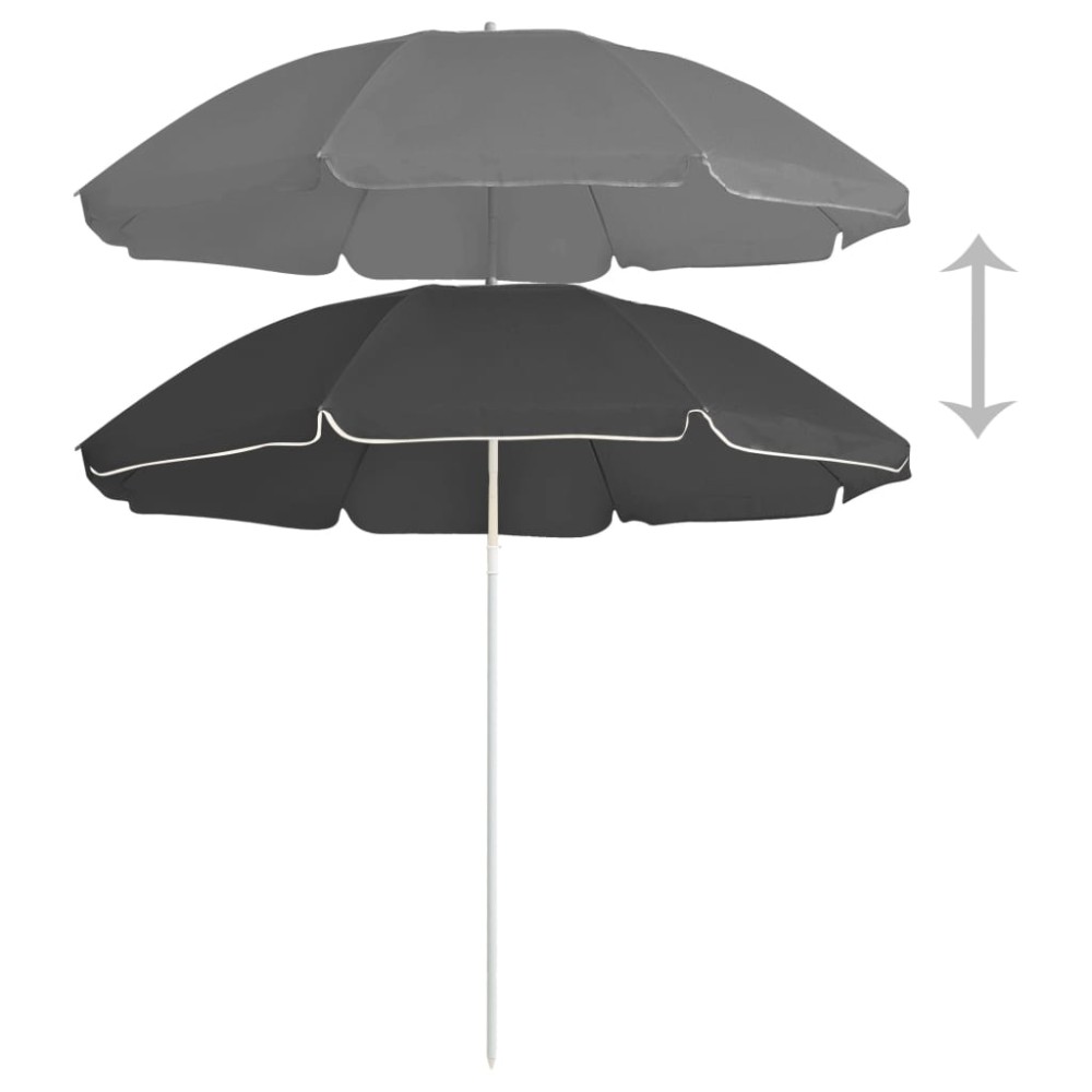 vidaXL Umbrelă de soare de grădină, stâlp din oțel, antracit, 180 cm