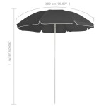 vidaXL Umbrelă de soare de grădină, stâlp din oțel, antracit, 180 cm vidaXL Umbrelă de soare de grădină, stâlp din oțel, antracit, 180 cm