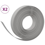 vidaXL Borduri de grădină 2 buc gri 10 m 10 cm, polietilenă vidaXL Borduri de grădină 2 buc gri 10 m 10 cm, polietilenă