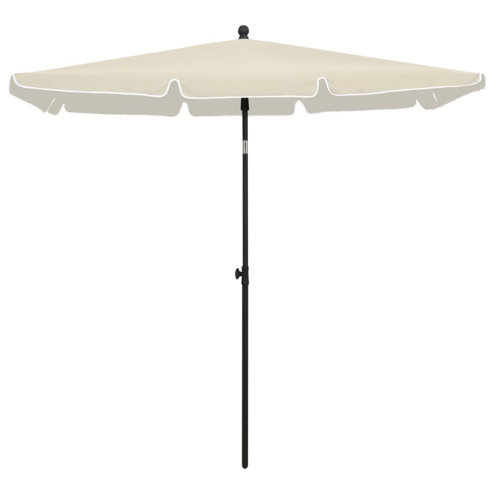 vidaXL Umbrelă de grădină cu stâlp, nisipiu, 210x140 cm