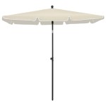 vidaXL Umbrelă de grădină cu stâlp, nisipiu, 210x140 cm vidaXL Umbrelă de grădină cu stâlp, nisipiu, 210x140 cm