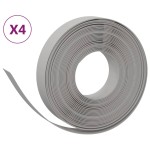 vidaXL Borduri de grădină, 4 buc, gri, 10 m 10 cm, polietilenă