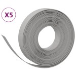 vidaXL Borduri de grădină, 5 buc, gri, 10 m 10 cm, polietilenă