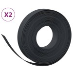vidaXL Borduri de grădină, 2 buc, negru, 10 m 10 cm, polietilenă vidaXL Borduri de grădină, 2 buc, negru, 10 m 10 cm, polietilenă