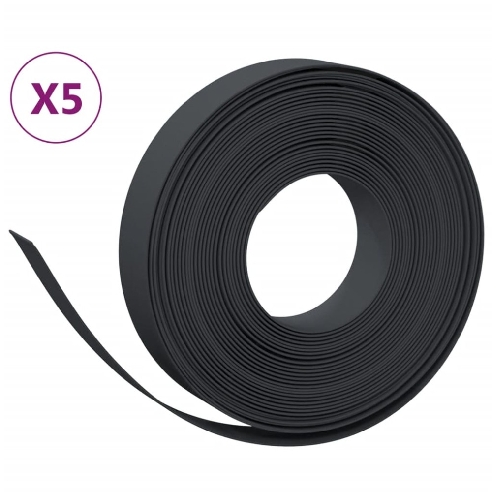 vidaXL Borduri de grădină, 5 buc, negru, 10 m 10 cm, polietilenă