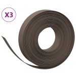vidaXL Borduri de grădină, 3 buc, maro, 10 m 10 cm, polietilenă