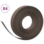 vidaXL Borduri de grădină, 4 buc, maro, 10 m 10 cm, polietilenă vidaXL Borduri de grădină, 4 buc, maro, 10 m 10 cm, polietilenă