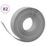 vidaXL Borduri de grădină, 2 buc, gri, 10 m 15 cm, polietilenă
