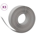 vidaXL Borduri de grădină, 3 buc, gri, 10 m 15 cm, polietilenă