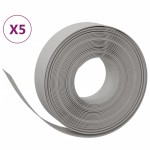 vidaXL Borduri de grădină, 5 buc, gri, 10 m 15 cm, polietilenă