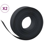 vidaXL Borduri de grădină, 2 buc, negru, 10 m 15 cm, polietilenă