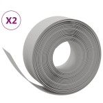 vidaXL Borduri de grădină, 2 buc, gri, 10 m 20 cm, polietilenă vidaXL Borduri de grădină, 2 buc, gri, 10 m 20 cm, polietilenă