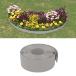 vidaXL Borduri de grădină, 2 buc, gri, 10 m 20 cm, polietilenă vidaXL Borduri de grădină, 2 buc, gri, 10 m 20 cm, polietilenă