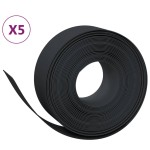 vidaXL Borduri de grădină, 5 buc, negru, 10 m 20 cm, polietilenă