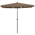 vidaXL Umbrelă de grădină cu stâlp, gri taupe, 210x140 cm vidaXL Umbrelă de grădină cu stâlp, gri taupe, 210x140 cm