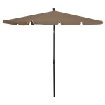 vidaXL Umbrelă de grădină cu stâlp, gri taupe, 210x140 cm vidaXL Umbrelă de grădină cu stâlp, gri taupe, 210x140 cm