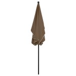 vidaXL Umbrelă de grădină cu stâlp, gri taupe, 210x140 cm vidaXL Umbrelă de grădină cu stâlp, gri taupe, 210x140 cm