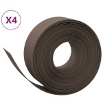 vidaXL Borduri de grădină, 4 buc, maro, 10 m 20 cm, polietilenă