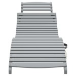 vidaXL Șezlonguri, 2 buc, gri, 184x55x64 cm, lemn masiv de acacia