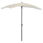 vidaXL Umbrelă de grădină cu stâlp, nisipiu, 200x130 cm vidaXL Umbrelă de grădină cu stâlp, nisipiu, 200x130 cm