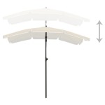 vidaXL Umbrelă de grădină cu stâlp, nisipiu, 200x130 cm vidaXL Umbrelă de grădină cu stâlp, nisipiu, 200x130 cm
