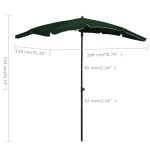 vidaXL Umbrelă de grădină cu stâlp, verde, 200x130 cm vidaXL Umbrelă de grădină cu stâlp, verde, 200x130 cm