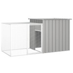 vidaXL Coteț pentru iepuri, gri, 200x91x100 cm, oțel galvanizat vidaXL Coteț pentru iepuri, gri, 200x91x100 cm, oțel galvanizat