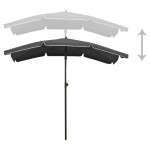 vidaXL Umbrelă de grădină cu stâlp, antracit, 200x130 cm