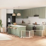 vidaXL Poartă de câini pliabilă cu ușă, 12 panouri, 960 cm, lemn plop