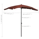 vidaXL Umbrelă de grădină cu stâlp, cărămiziu, 200x130 cm vidaXL Umbrelă de grădină cu stâlp, cărămiziu, 200x130 cm