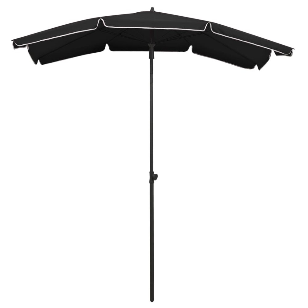 vidaXL Umbrelă de grădină cu stâlp, negru, 200x130 cm