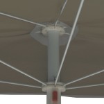 vidaXL Umbrelă de grădină cu stâlp, nisipiu, 180x90 cm, semirotundă
