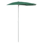 vidaXL Umbrelă de grădină cu stâlp, verde, 180x90 cm, semirotundă vidaXL Umbrelă de grădină cu stâlp, verde, 180x90 cm, semirotundă