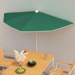 vidaXL Umbrelă de grădină cu stâlp, verde, 180x90 cm, semirotundă vidaXL Umbrelă de grădină cu stâlp, verde, 180x90 cm, semirotundă