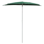 vidaXL Umbrelă de grădină cu stâlp, verde, 180x90 cm, semirotundă vidaXL Umbrelă de grădină cu stâlp, verde, 180x90 cm, semirotundă