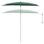 vidaXL Umbrelă de grădină cu stâlp, verde, 180x90 cm, semirotundă vidaXL Umbrelă de grădină cu stâlp, verde, 180x90 cm, semirotundă