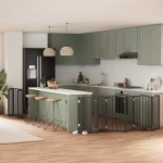 vidaXL Poartă câini pliabilă cu ușă 12 panouri negru 600 cm, lemn plop