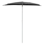 vidaXL Umbrelă de grădină cu stâlp, antracit, 180x90 cm, semirotundă vidaXL Umbrelă de grădină cu stâlp, antracit, 180x90 cm, semirotundă