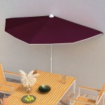 vidaXL Umbrelă de grădină cu stâlp, roșu bordo, 180x90 cm, semirotundă vidaXL Umbrelă de grădină cu stâlp, roșu bordo, 180x90 cm, semirotundă