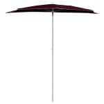 vidaXL Umbrelă de grădină cu stâlp, roșu bordo, 180x90 cm, semirotundă vidaXL Umbrelă de grădină cu stâlp, roșu bordo, 180x90 cm, semirotundă