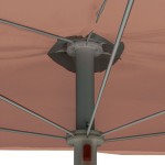 vidaXL Umbrelă de grădină cu stâlp, cărămiziu, 180x90 cm, semirotundă