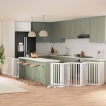 vidaXL Poartă câini pliabilă cu ușă, 9 panouri, alb, 450 cm, lemn plop