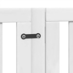 vidaXL Poartă câini pliabilă cu ușă, 9 panouri, alb, 450 cm, lemn plop