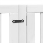 vidaXL Poartă câini pliabilă cu ușă 12 panouri, alb, 600 cm, lemn plop