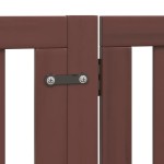vidaXL Poartă câini pliabilă cu ușă 12 panouri maro 960 cm, lemn plop
