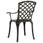 vidaXL Scaune de grădină, 2 buc., bronz, aluminiu turnat